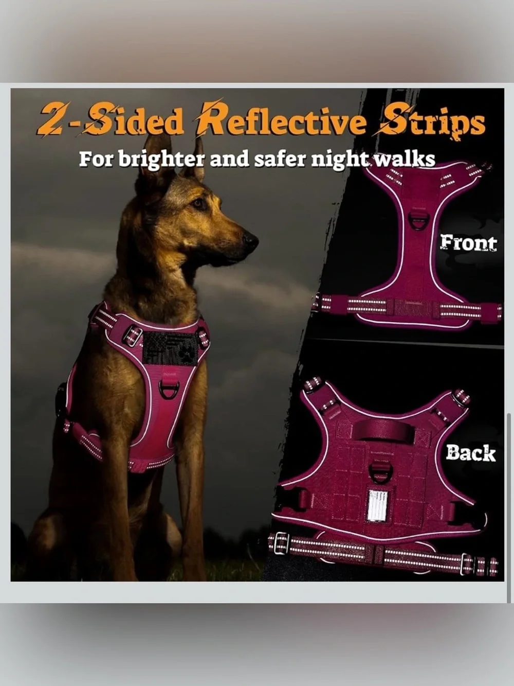 Tactical Dog Harness For Large Dogs, No Pull Service Pet Vest With Molle XL
